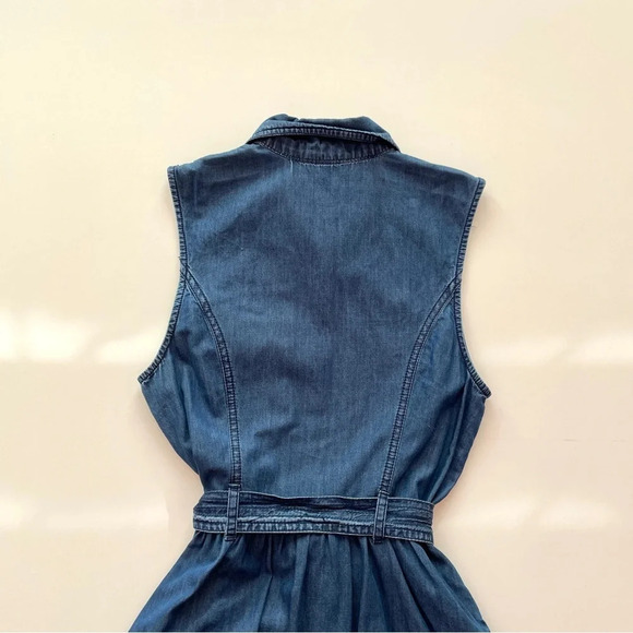 GUESS Chambray Blue Sleeveless Summer Mini Dress with Tie Size XS - Picture 8 of 11